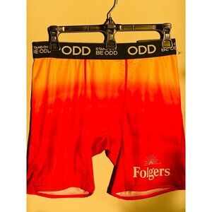 Odd Mens Boxer Briefs Folgers Coffee Print Novelty Underwear Size M NWT RARE